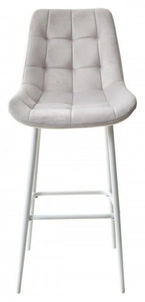 Барный стул ХОФМАН, цвет H-09 Светло-серый, велюр / белый каркас М-City в Верхней Салде - verhnyaya-salda.ok-mebel.com | фото 6