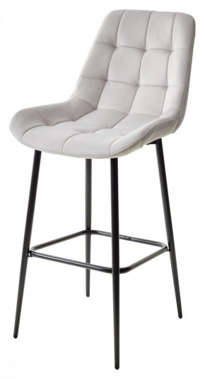 Барный стул ХОФМАН, цвет H-09 Светло-серый, велюр / черный каркас М-City в Верхней Салде - verhnyaya-salda.ok-mebel.com | фото