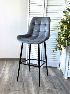 Барный стул ХОФМАН, цвет H-14 Серый, велюр / черный каркас М-City в Верхней Салде - verhnyaya-salda.ok-mebel.com | фото 3