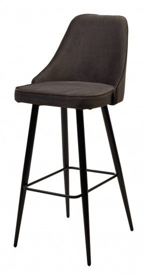 Барный стул NEPAL-BAR ГРАФИТ #14, велюр/ черный каркас (H=78cm) М-City в Верхней Салде - verhnyaya-salda.ok-mebel.com | фото