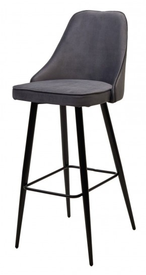 Барный стул NEPAL-BAR СЕРЫЙ #27, велюр/ черный каркас (H=78cm) М-City в Верхней Салде - verhnyaya-salda.ok-mebel.com | фото