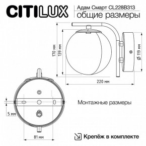 Бра Citilux Адам Смарт CL228B313 в Верхней Салде - verhnyaya-salda.ok-mebel.com | фото 8