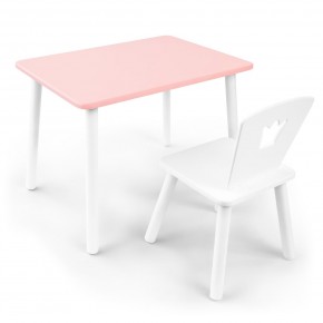 Детский комплект стол и стул «Корона» Rolti Baby (розовый/белый, массив березы/мдф) в Верхней Салде - verhnyaya-salda.ok-mebel.com | фото