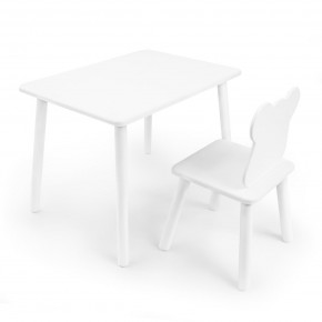 Детский комплект стол и стул «Мишка» Rolti Baby (белый/белый, массив березы/мдф) в Верхней Салде - verhnyaya-salda.ok-mebel.com | фото