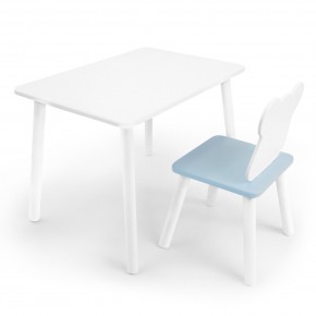 Детский комплект стол и стул «Мишка» Rolti Baby (белый/голубой, массив березы/мдф) в Верхней Салде - verhnyaya-salda.ok-mebel.com | фото