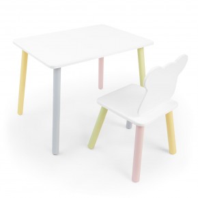 Детский комплект стол и стул «Мишка» Rolti Baby (белый/цветной, массив березы/мдф) в Верхней Салде - verhnyaya-salda.ok-mebel.com | фото