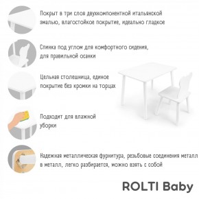 Детский комплект стол и стул Мишка Rolti Baby с накладкой Алфавит (белая столешница/белое сиденье/белые ножки) в Верхней Салде - verhnyaya-salda.ok-mebel.com | фото 3