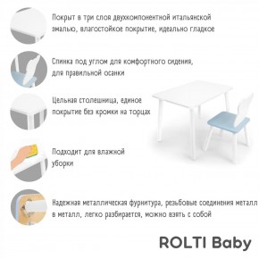 Детский комплект стол и стул «Облачко» Rolti Baby  (голубая столешница/голубое сиденье/белые ножки) в Верхней Салде - verhnyaya-salda.ok-mebel.com | фото 2
