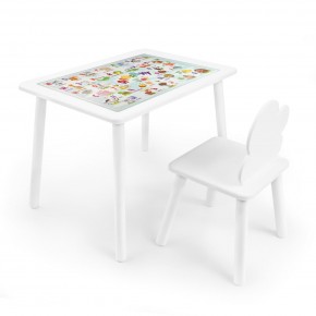 Детский комплект стол и стул Облачко Rolti Baby с накладкой Алфавит (белая столешница/белое сиденье/белые ножки) в Верхней Салде - verhnyaya-salda.ok-mebel.com | фото