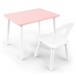 Детский комплект стол и стул «Звезда» Rolti Baby (розовый/белый, массив березы/мдф) в Верхней Салде - verhnyaya-salda.ok-mebel.com | фото