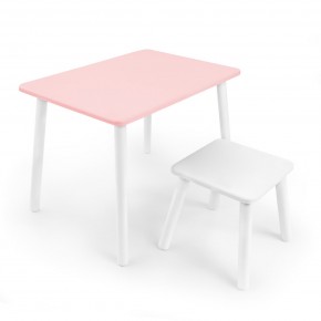 Детский комплект стол и табурет Rolti Baby (розовая столешница/белое сиденье/белые ножки) в Верхней Салде - verhnyaya-salda.ok-mebel.com | фото