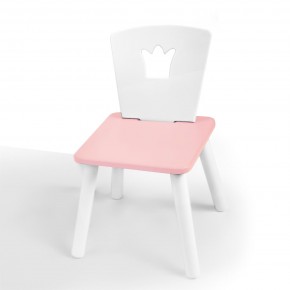 Детский стул Корона (Белый/Розовый/Белый) в Верхней Салде - verhnyaya-salda.ok-mebel.com | фото 1