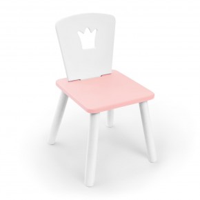 Детский стул Rolti Baby «Корона» (белый/розовый/белый, массив березы/мдф) в Верхней Салде - verhnyaya-salda.ok-mebel.com | фото 1