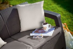 Диван пластиковый Корфу Макс (Corfu love seat max) коричневый в Верхней Салде - verhnyaya-salda.ok-mebel.com | фото 3