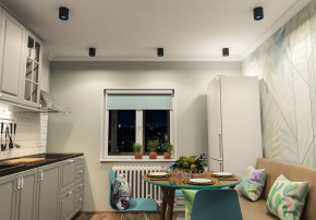 DK3090-BK+CY Светильник накладной IP 20, 10 Вт, GU5.3, LED, черный/голубой, пластик в Верхней Салде - verhnyaya-salda.ok-mebel.com | фото 2