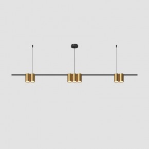 DK4063-BK+SG Подвесной светильник ORBIT, IP20, 7xGU10 LED до 15 Вт, черный + сатинированное золото, алюминий в Верхней Салде - verhnyaya-salda.ok-mebel.com | фото