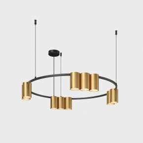 DK4065-BK+SG Подвесной светильник ORBIT , IP20, 10xGU10 LED до 15 Вт, черный + сатинированное золото, алюминий в Верхней Салде - verhnyaya-salda.ok-mebel.com | фото