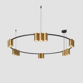 DK4067-BK+SG Подвесной светильник ORBIT, IP20, 15xGU10 LED, до 15 Вт, черный + сатинированное золото, алюминий в Верхней Салде - verhnyaya-salda.ok-mebel.com | фото