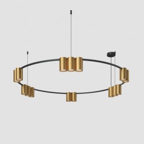 DK4067-BK+SG Подвесной светильник ORBIT, IP20, 15xGU10 LED, до 15 Вт, черный + сатинированное золото, алюминий в Верхней Салде - verhnyaya-salda.ok-mebel.com | фото 2