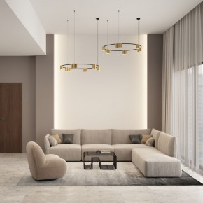 DK4067-BK+SG Подвесной светильник ORBIT, IP20, 15xGU10 LED, до 15 Вт, черный + сатинированное золото, алюминий в Верхней Салде - verhnyaya-salda.ok-mebel.com | фото 4