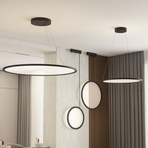 DK6604-BK Подвесной вертикальный светильник Veil со светодиодом H1500 d450 220V 36W 3000-6000K IP20 черный алюминий в Верхней Салде - verhnyaya-salda.ok-mebel.com | фото 4