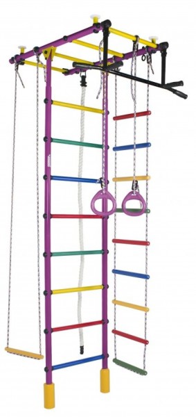 ДСК Атлант цв.фиолетовый радуга: турник, кольца, канат, трапеция, веревочная лестница в Верхней Салде - verhnyaya-salda.ok-mebel.com | фото 1