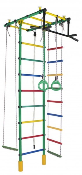 ДСК Атлант цв.зеленый радуга: турник, кольца, канат, трапеция, веревочная лестница в Верхней Салде - verhnyaya-salda.ok-mebel.com | фото