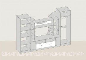 Гостиная Аллегро с 2 шкафами вариант-5 (венге/дуб белфорт) в Верхней Салде - verhnyaya-salda.ok-mebel.com | фото 2