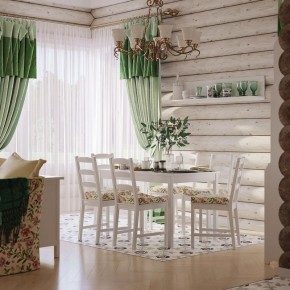 Комлект Вествик обеденный стол и четыре стула, массив сосны, цвет белый в Верхней Салде - verhnyaya-salda.ok-mebel.com | фото 1