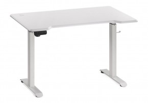 Компьютерный стол Маркос с механизмом подъема 120х75х75 белый / шагрень белая в Верхней Салде - verhnyaya-salda.ok-mebel.com | фото 3