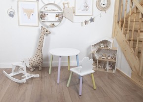 Комплект детский стол КРУГЛЫЙ и стул ОБЛАЧКО ROLTI Baby (белая столешница/белое сиденье/цветные ножки) в Верхней Салде - verhnyaya-salda.ok-mebel.com | фото 3