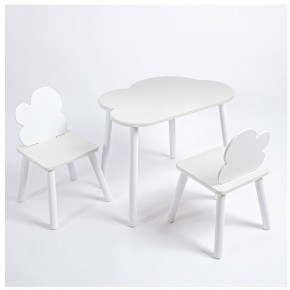 Комплект детский стол ОБЛАЧКО и два стула ОБЛАЧКО ROLTI Baby (белая столешница/белое сиденье/белые ножки) в Верхней Салде - verhnyaya-salda.ok-mebel.com | фото 1