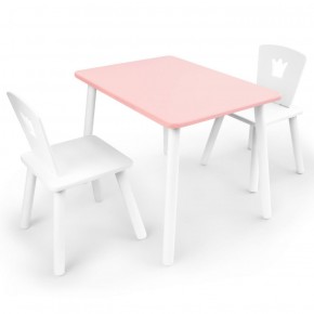 Комплект детской мебели стол и два стула Корона  (Розовый/Белый/Белый) в Верхней Салде - verhnyaya-salda.ok-mebel.com | фото