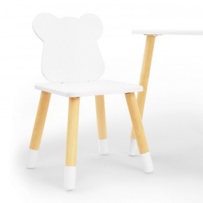 Комплект детской мебели стол и два стула Мишутка (Белый/Белый/Береза) в Верхней Салде - verhnyaya-salda.ok-mebel.com | фото