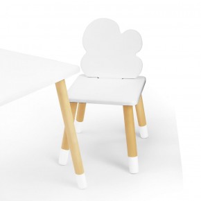 Комплект детской мебели стол и два стула Облачко (Белый/Белый/Береза) в Верхней Салде - verhnyaya-salda.ok-mebel.com | фото