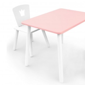 Комплект детской мебели стол и стул Корона (Розовый/Белый/Белый) в Верхней Салде - verhnyaya-salda.ok-mebel.com | фото