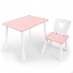 Комплект детской мебели стол и стул Корона (Розовый/Розовый/Белый) в Верхней Салде - verhnyaya-salda.ok-mebel.com | фото 1