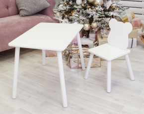 Комплект детской мебели стол и стул Мишутка (Белый/Белый/Белый) в Верхней Салде - verhnyaya-salda.ok-mebel.com | фото
