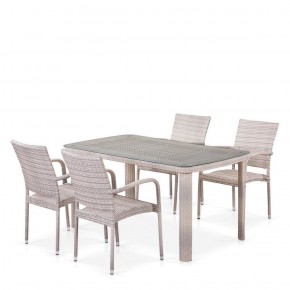 Комплект плетеной мебели T256C/Y376C-W85 Latte (4+1) + подушки на стульях в Верхней Салде - verhnyaya-salda.ok-mebel.com | фото