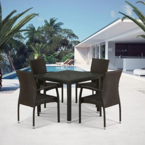 Комплект плетеной мебели T257A/YC379A-W53 Brown (4+1) + подушки на стульях в Верхней Салде - verhnyaya-salda.ok-mebel.com | фото