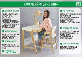 Комплект растущий стол и стул с чехлом 38 попугаев «Вуди» (Белый, Белый, Беж) в Верхней Салде - verhnyaya-salda.ok-mebel.com | фото