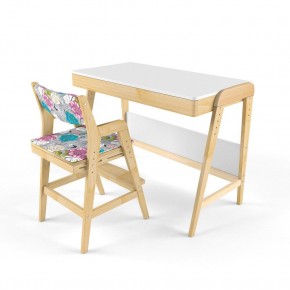 Комплект растущий стол и стул с чехлом 38 попугаев «Вуди» (Белый, Береза, Мечта) в Верхней Салде - verhnyaya-salda.ok-mebel.com | фото
