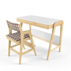 Комплект растущий стол и стул с чехлом 38 попугаев «Вуди» (Белый, Без покрытия, Клетка) в Верхней Салде - verhnyaya-salda.ok-mebel.com | фото