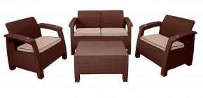 Комплект уличной мебели Yalta Premium Terrace Set (Ялта) шоколадый (+подушки под спину) в Верхней Салде - verhnyaya-salda.ok-mebel.com | фото