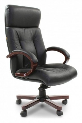 Кресло для руководителя Chairman 421 черный/орех темный, черный в Верхней Салде - verhnyaya-salda.ok-mebel.com | фото 1