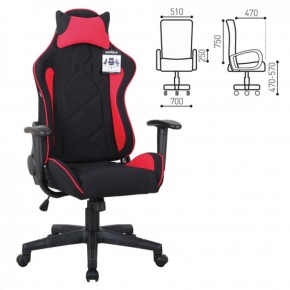 Кресло компьютерное BRABIX GT Racer GM-101 + подушка (ткань) черное/красное (531820) в Верхней Салде - verhnyaya-salda.ok-mebel.com | фото 2