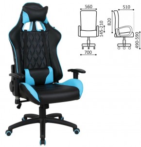 Кресло компьютерное BRABIX "GT Master GM-110" (черное/голубое) 531928 в Верхней Салде - verhnyaya-salda.ok-mebel.com | фото 2