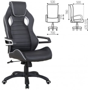 Кресло компьютерное BRABIX "Techno Pro GM-003" (черное/серое, вставки серые) 531814 в Верхней Салде - verhnyaya-salda.ok-mebel.com | фото 2
