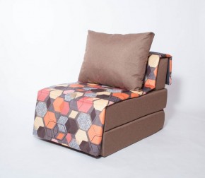 Кресло-кровать бескаркасное Харви (коричневый-геометрия браун) в Верхней Салде - verhnyaya-salda.ok-mebel.com | фото 1