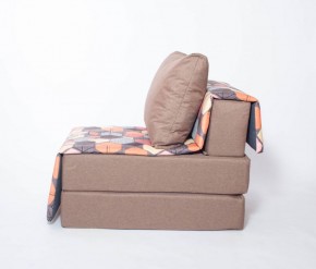 Кресло-кровать бескаркасное Харви (коричневый-геометрия браун) в Верхней Салде - verhnyaya-salda.ok-mebel.com | фото 2